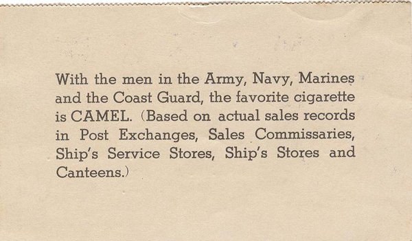 Form for sending cigarettes overseas to POWs (Page 2)