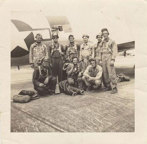 The crew of Army 6358 plane that took Andrew Hines overseas
